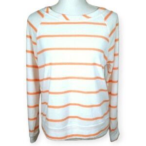 PINK ROSE PEACH & WHITE STRIPE PULLOVER SZ.M EUC.